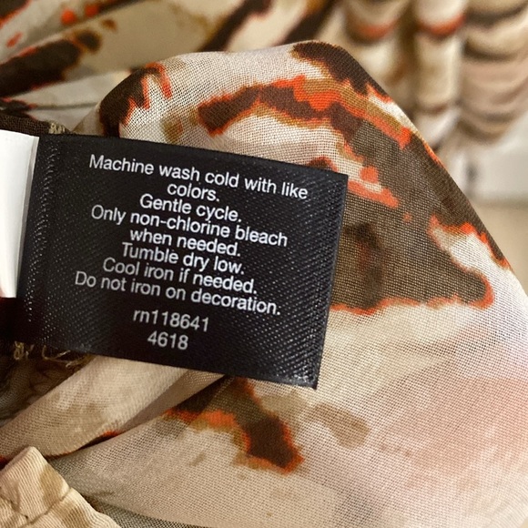 Lane Bryant Earthy Tones Sheer Blouse with Gold Tassels Size 18/20 - Picture 11 of 13